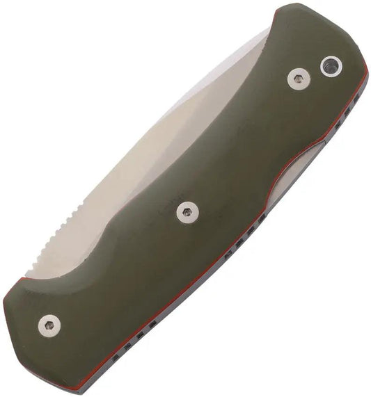 Cudeman Mini Ranger Lockback 337-GV Knife With Green G10 Handle Satin N690 Blade Lanyard Hole EDC Ready by Cudeman