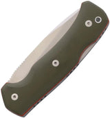 Cudeman Mini Ranger Lockback 337-GV Knife With Green G10 Handle Satin N690 Blade Lanyard Hole EDC Ready by Cudeman