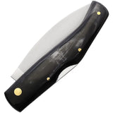 Cudeman Delta Lockback Horn Handle Knife for EDC Enthusiasts 3.25In Satin Vanadium Molybdenum Blade by Cudeman