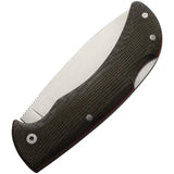 Cudeman Athenea Lockback Knife Green Canvas Micarta Handle 4 Inch Closed EDC Ready Satin Bohler N690 Blade by Cudeman