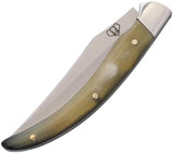 Cudeman Classic Folder Knife Bull Horn 452A Satin Stainless Clip Point 4.13in Closed For Collectors by Cudeman