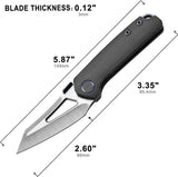 Premium Cavol Denka Linerlock Knife Black Titanium Handle M390 Blade EDC Enthusiasts by Cavol