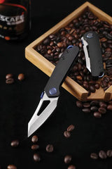 Premium Cavol Denka Linerlock Knife Black Titanium Handle M390 Blade EDC Enthusiasts by Cavol