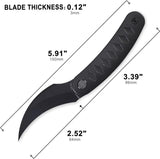 Cavol Kage Linerlock Knife M390 Black Stonewash Curved Blade Pocket Clip Black Titanium Handle EDC Enthusiasts by Cavol
