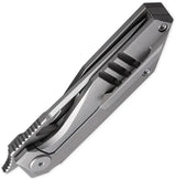 Cavol Shimo Framelock Knife with Gray Titanium Handle and Ceramic Coated Bohler M390 Tanto Blade for EDC Enthusiasts by Cavol