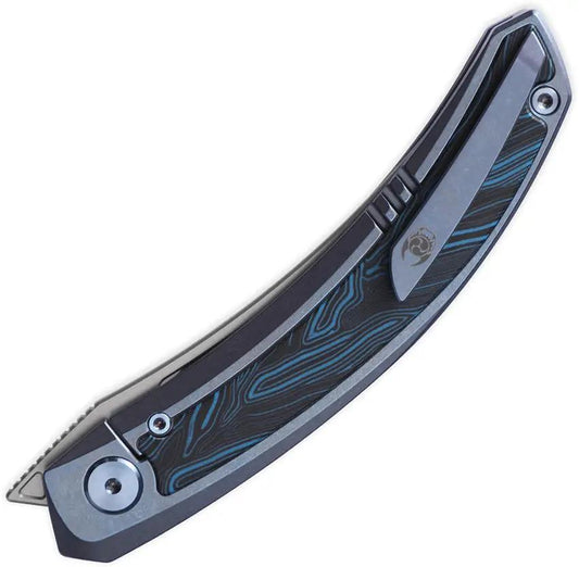 Cavol Kamasu Framelock Knife Blue Titanium Handle With G10 Inlay M390 Blade For EDC Enthusiasts by Cavol