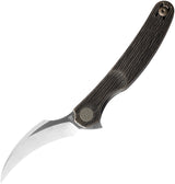 Cavol C09 Linerlock Titanium Knife with Elmax Blade 2.5 Inch Satin Bronze Grooved Handle for EDC Enthusiasts by Cavol