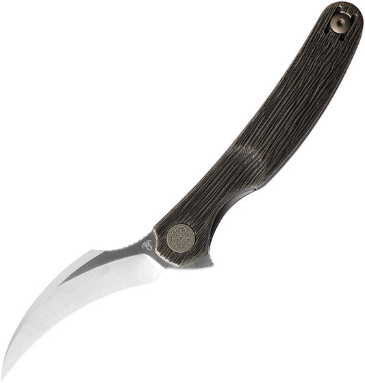 Cavol C09 Linerlock Titanium Knife with Elmax Blade 2.5 Inch Satin Bronze Grooved Handle for EDC Enthusiasts by Cavol