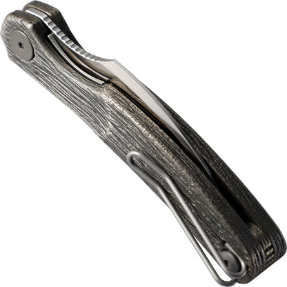 Cavol C09 Linerlock Titanium Knife with Elmax Blade 2.5 Inch Satin Bronze Grooved Handle for EDC Enthusiasts by Cavol