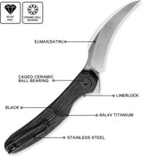 Cavol C09 Linerlock Titanium Knife Elmax Blade EDC by Cavol