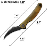 Cavol C09 Linerlock Ultem EDC Knife With Elmax Blade Black PVD Extended Tang Premium Everyday Carry by Cavol