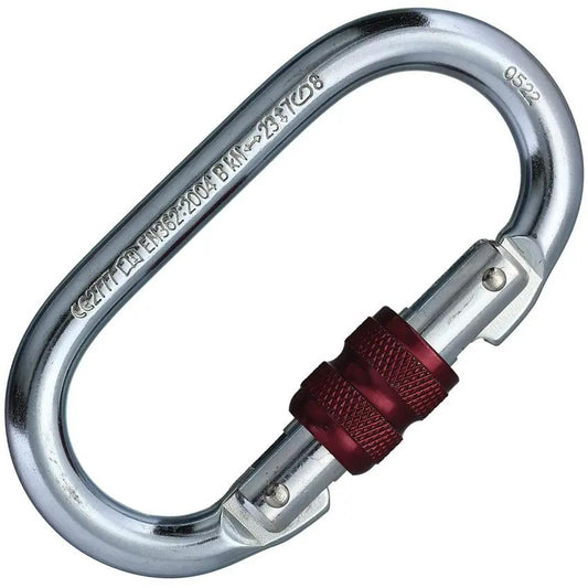 Cypher Steel Oval Carabiner Industrial Grade 23kN Screw Gate Nickel Plated Carbon Steel For Outdoor Enthusiasts by Cypher