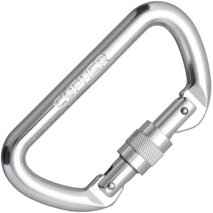 Cypher D Screw Gate Carabiner 30kN Strength CE Certified For Ropes Courses And Racking by Cypher