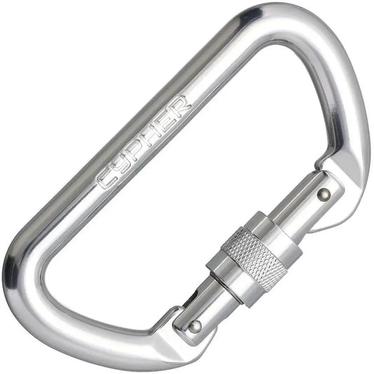 Cypher D Screw Gate Carabiner 30kN Strength CE Certified For Ropes Courses And Racking by Cypher