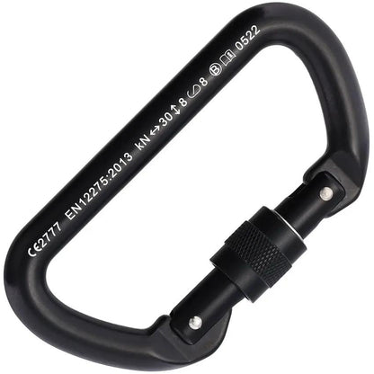Cypher D Screw Gate Carabiner Black 4.25in 30kN CE Certified for Climbers Racking Equipment and Rope Courses by Cypher