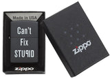 “Can’t Fix Stupid” Zippo Lighter – Black Matte by Zippo