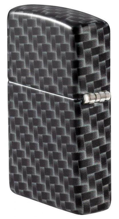 Zippo Carbon Fibre Design Lighter – White Matte Finish by Zippo