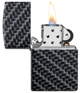Zippo Carbon Fibre Design Lighter – White Matte Finish by Zippo