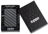 Zippo Carbon Fibre Design Lighter – White Matte Finish by Zippo