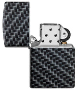 Zippo Carbon Fibre Design Lighter – White Matte Finish by Zippo