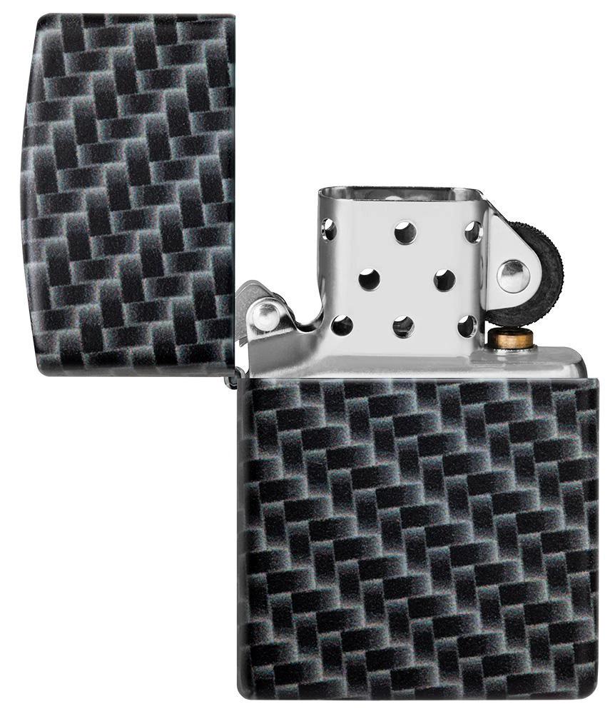 Zippo Carbon Fibre Design Lighter – White Matte Finish by Zippo
