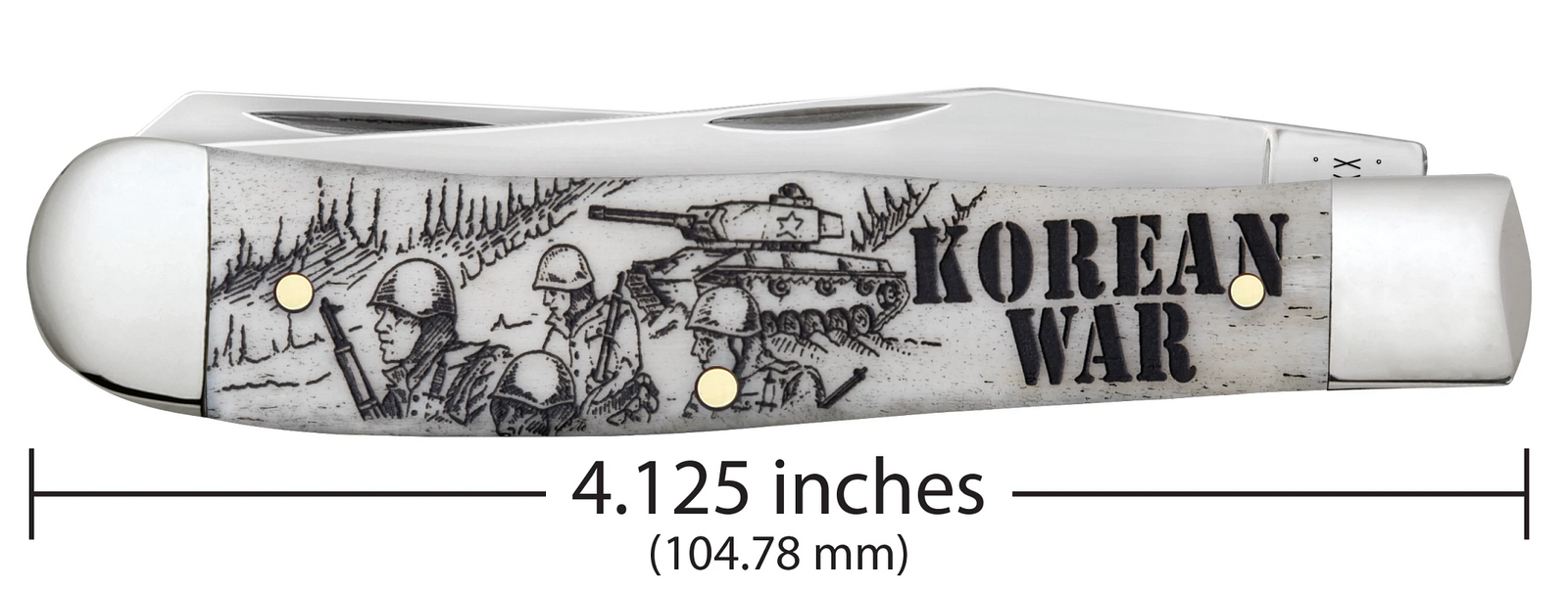 Case 50951 Korean War Trapper – Stainless Steel Clip & Spey Blades with Natural Bone Handle