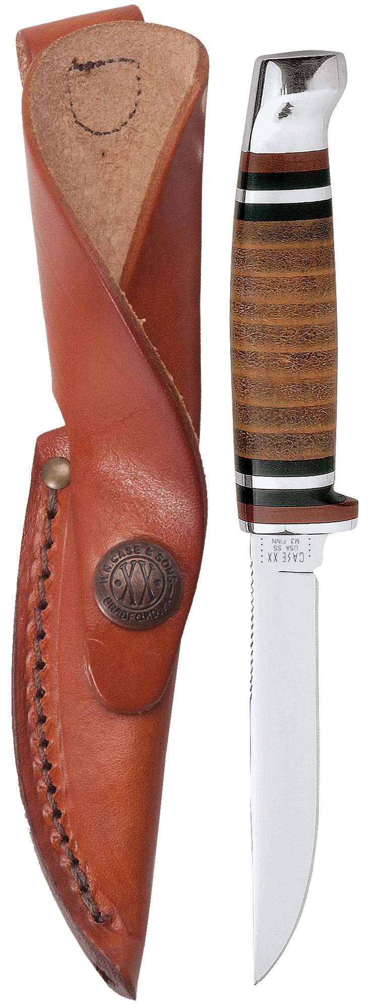 Case Leather Mini FINN Hunter Knife with Leather Sheath by Case Cutlery