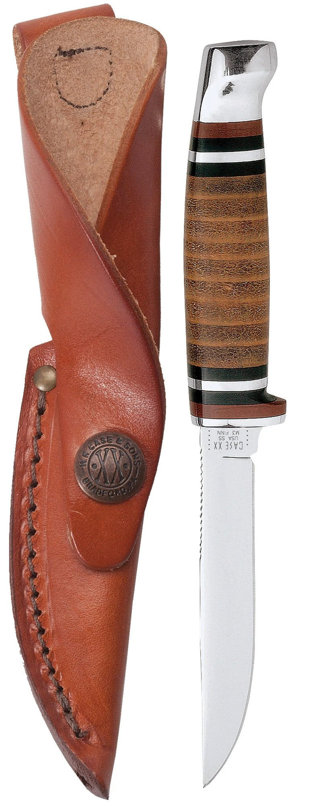 Case Leather Mini FINN Hunter Knife with Leather Sheath by Case Cutlery