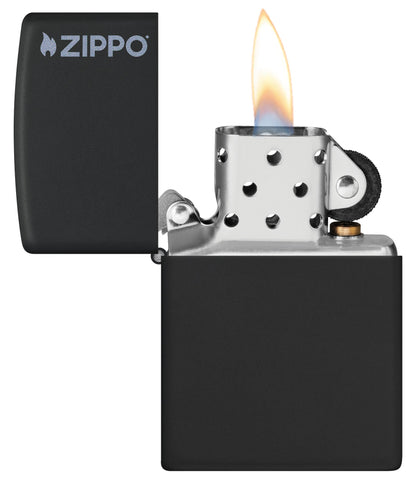 Classic Black Matte Zippo® Logo Lighter