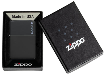 Classic Black Matte Zippo® Logo Lighter