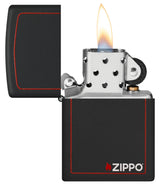 Classic Black & Red Zippo® Logo Lighter by Zippo