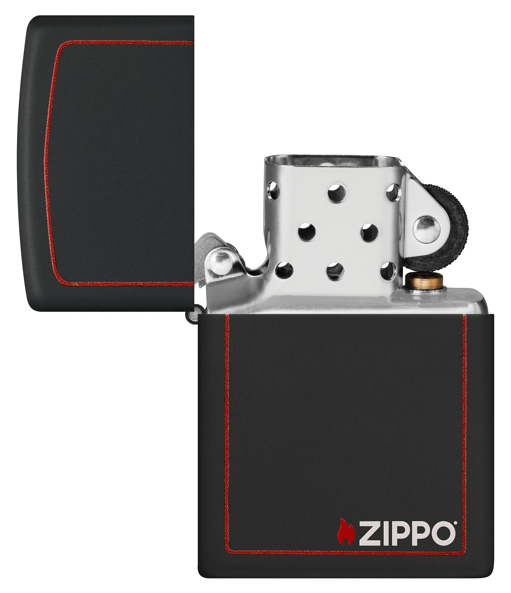 Classic Black & Red Zippo® Logo Lighter