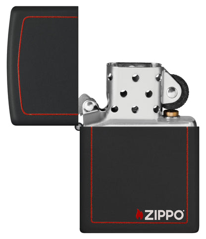 Classic Black & Red Zippo® Logo Lighter