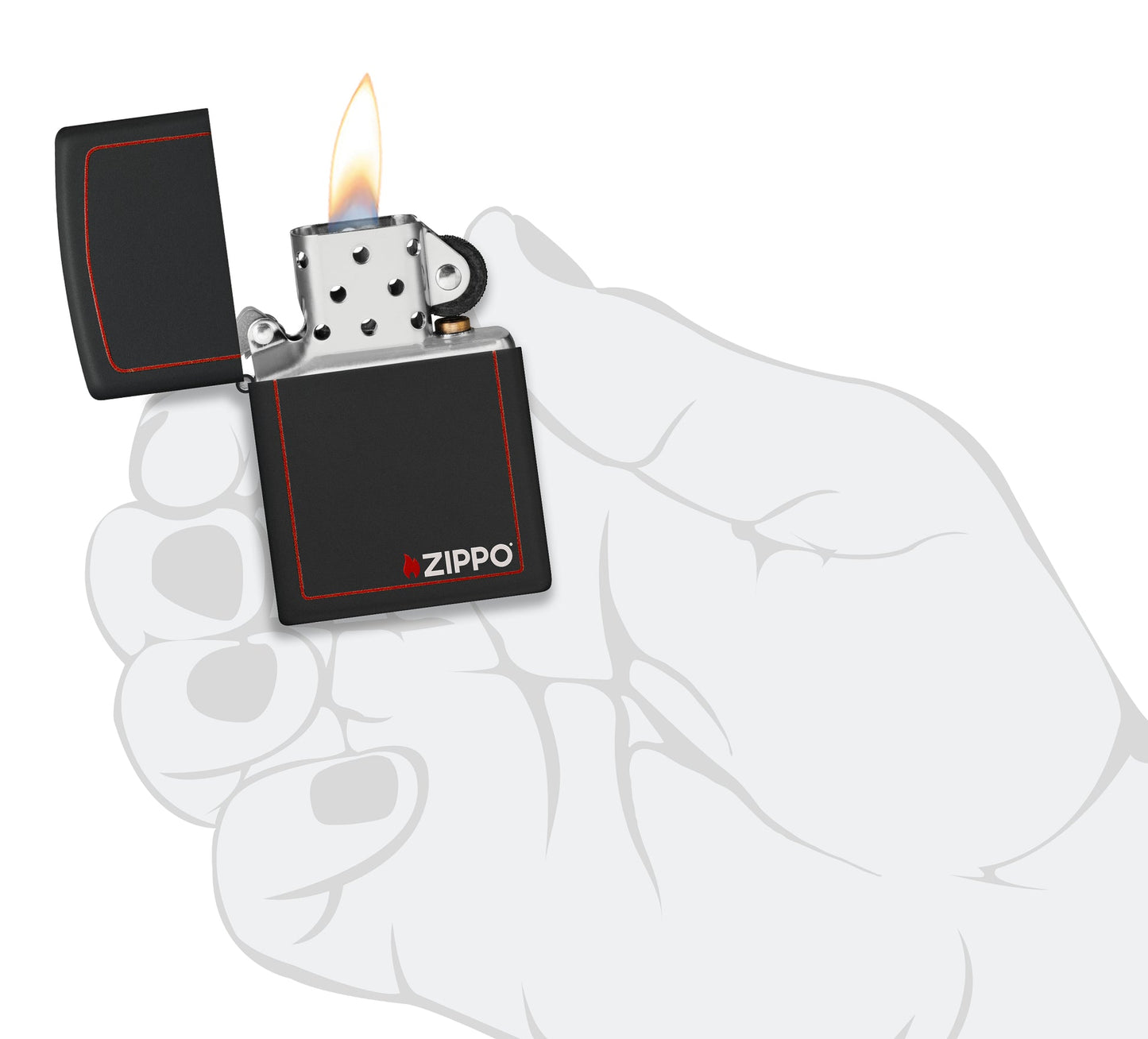 Classic Black & Red Zippo® Logo Lighter