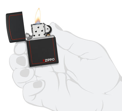 Classic Black & Red Zippo® Logo Lighter