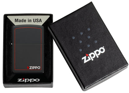 Classic Black & Red Zippo® Logo Lighter