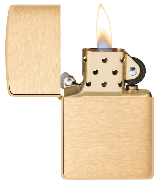 Zippo Classic Brushed Brass Windproof Lighter – Made in USA