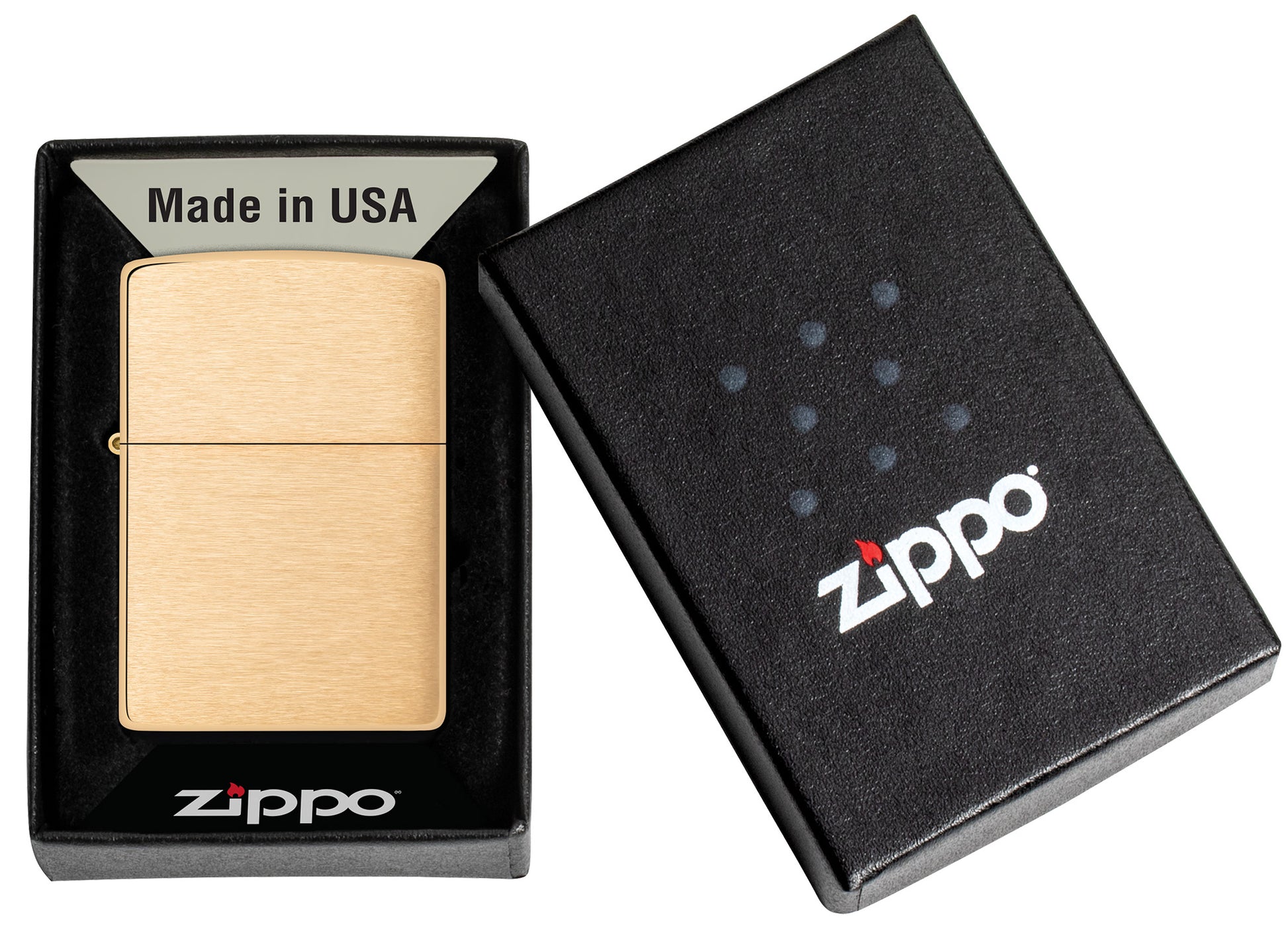 Zippo Classic Brushed Brass Windproof Lighter – Made in USA