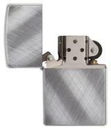 Zippo Classic Diagonal Weave Windproof Lighter – Brushed Chrome Finish by Zippo
