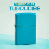 Flat Turquoise Classic Zippo Lighter by Zippo