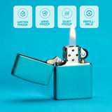 Flat Turquoise Classic Zippo Lighter by Zippo