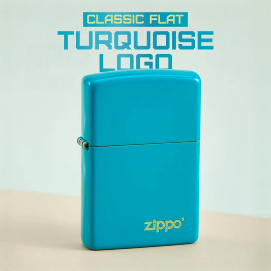 Zippo Classic Flat Turquoise Logo 49454ZL