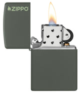 Classic Green Matte Zippo® Logo Lighter by Zippo