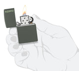 Classic Green Matte Zippo® Logo Lighter by Zippo