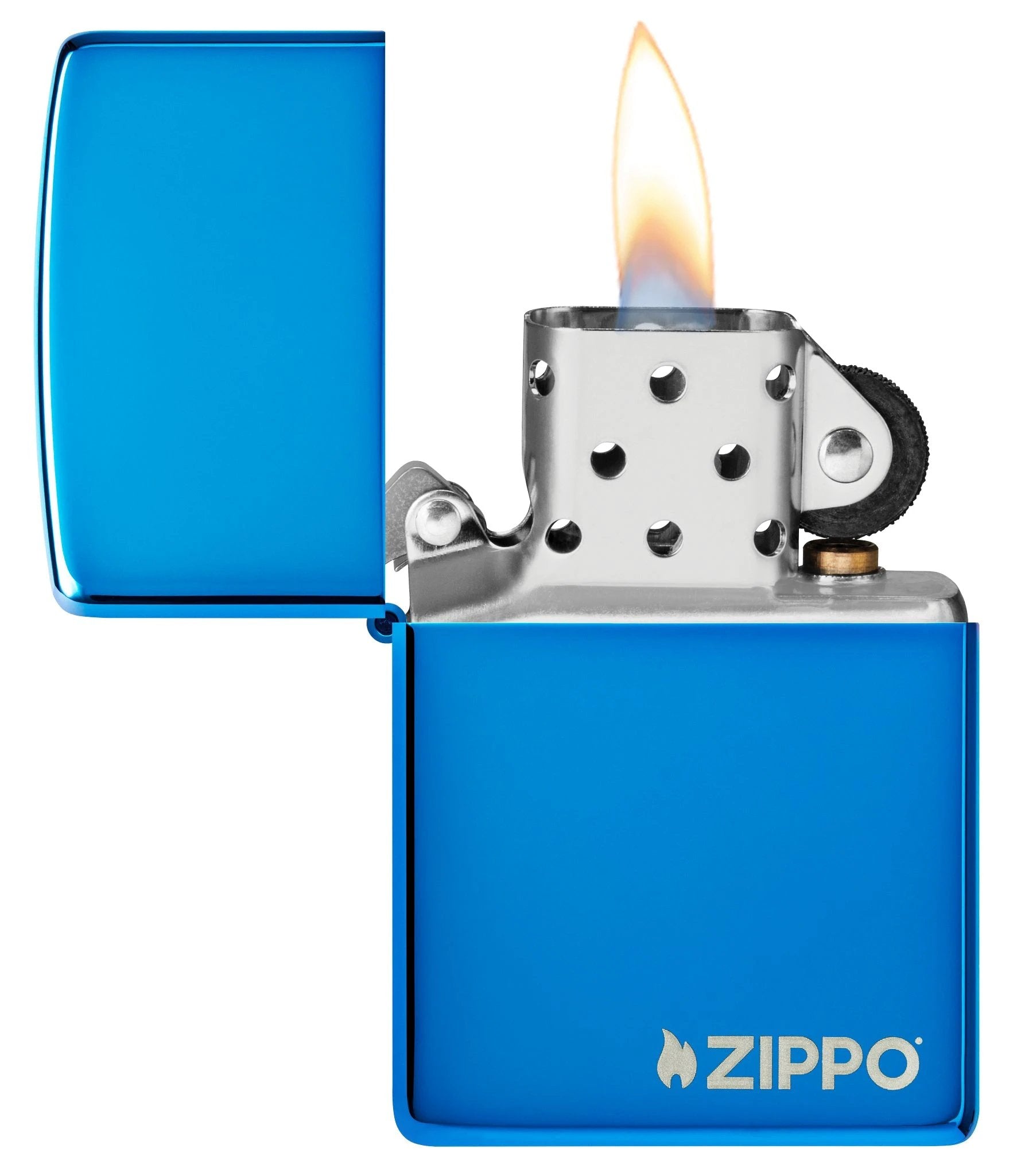 Classic High Polish Blue Zippo Logo Windproof Lighter by Zippo