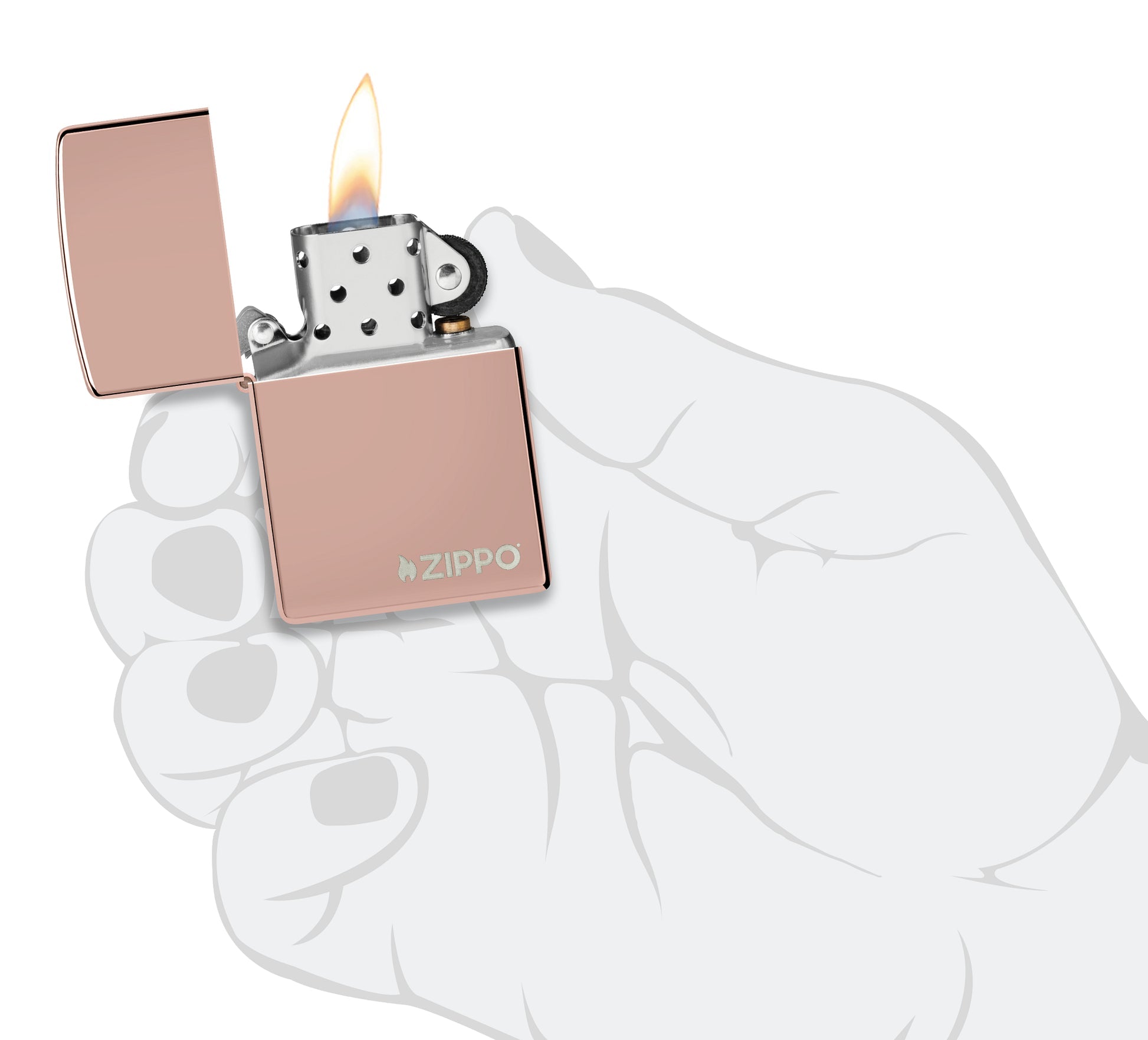 Classic High Polish Rose Gold Zippo Lighter by Zippo