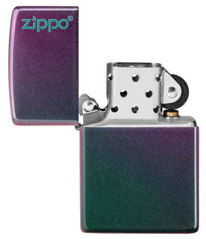 Zippo Classic Iridescent Lighter – Turquoise & Violet Ombre
