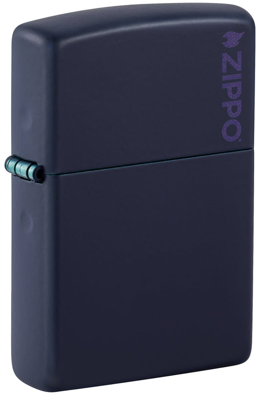Classic Navy Matte Zippo Logo