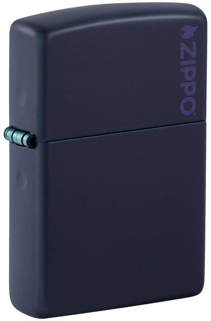 Classic Navy Matte Zippo Logo