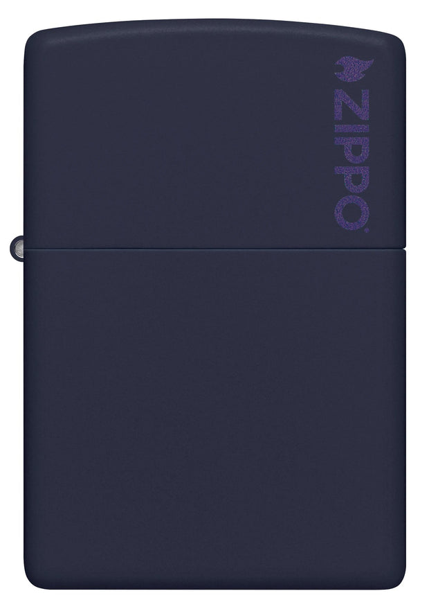 Classic Navy Matte Zippo® Logo Lighter by Zippo